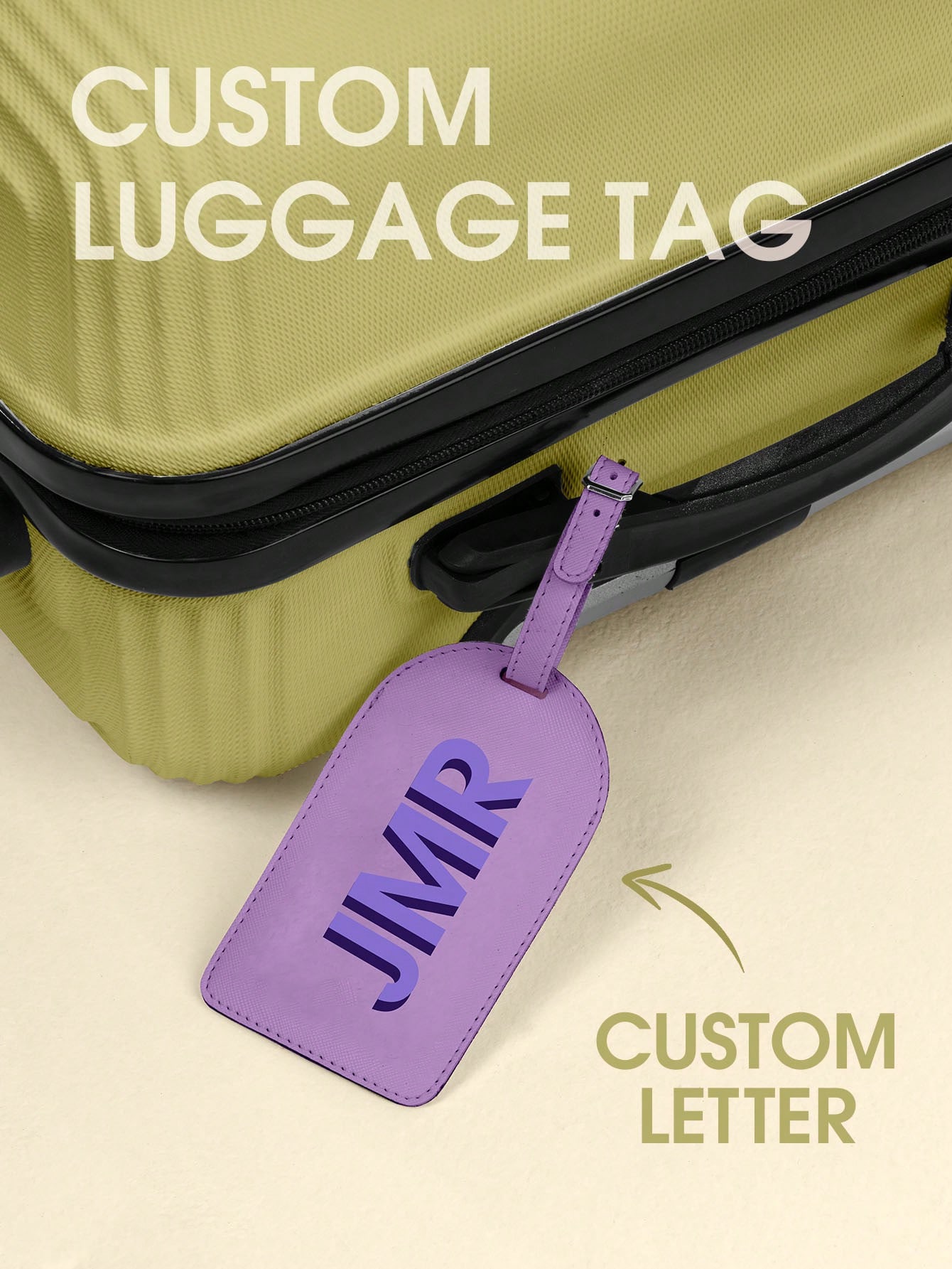 Travel Accessories Leather - Personalizowana zawieszka do bagażu z inicjałem,