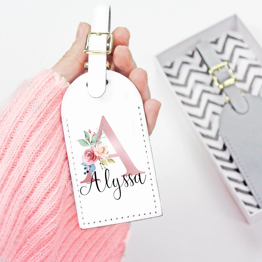 Travel Accessories Gifts For Her - Spersonalizowana walizka nazwa własna skórzana etykieta