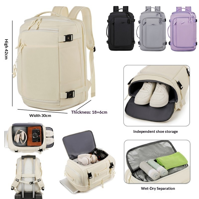 Travel Accessories B&M - Plecak Podróżny Duża Pojemność Wielofunkcyjna Torba