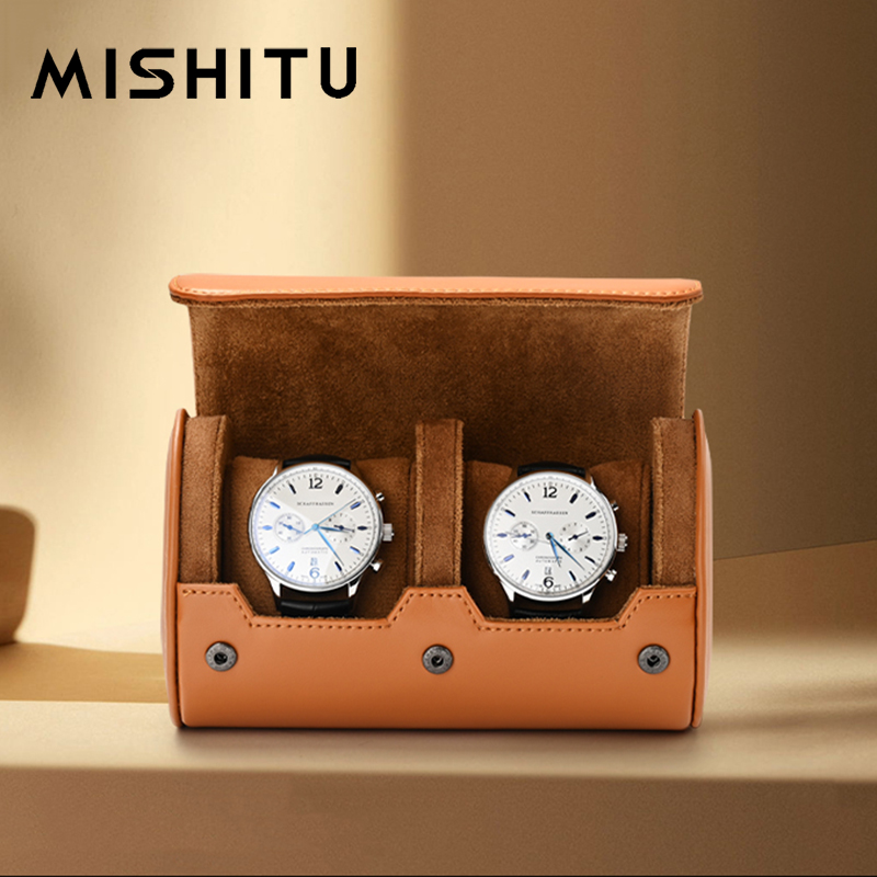 Travel Accessories Leather - MISHITU 1/2/3-Slot Watch Storage Roll Travel