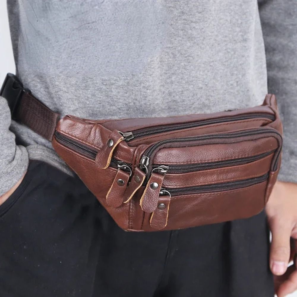 Travel Accessories Leather - Męska saszetka na pas ze skóry