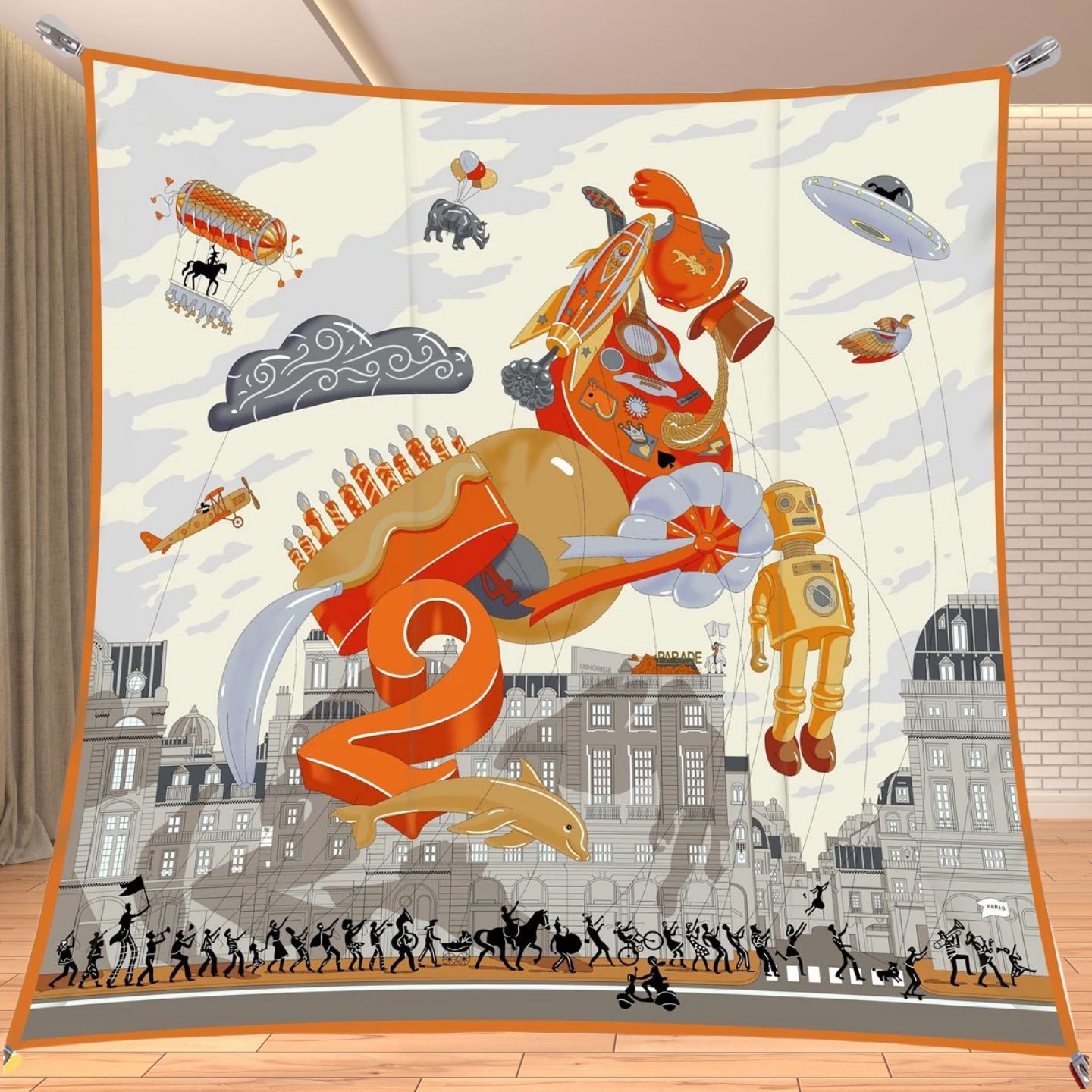Travel Accessories Luxury - 90cm Kwadratowa Apaszka z Jedwabiu Twill,