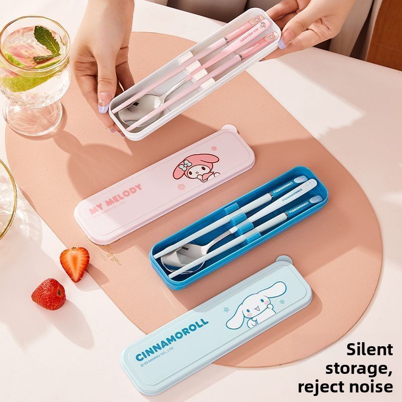 Travel Accessories Gift Set - Uroczy Kreskówkowy Zestaw Sztućców z Motywem