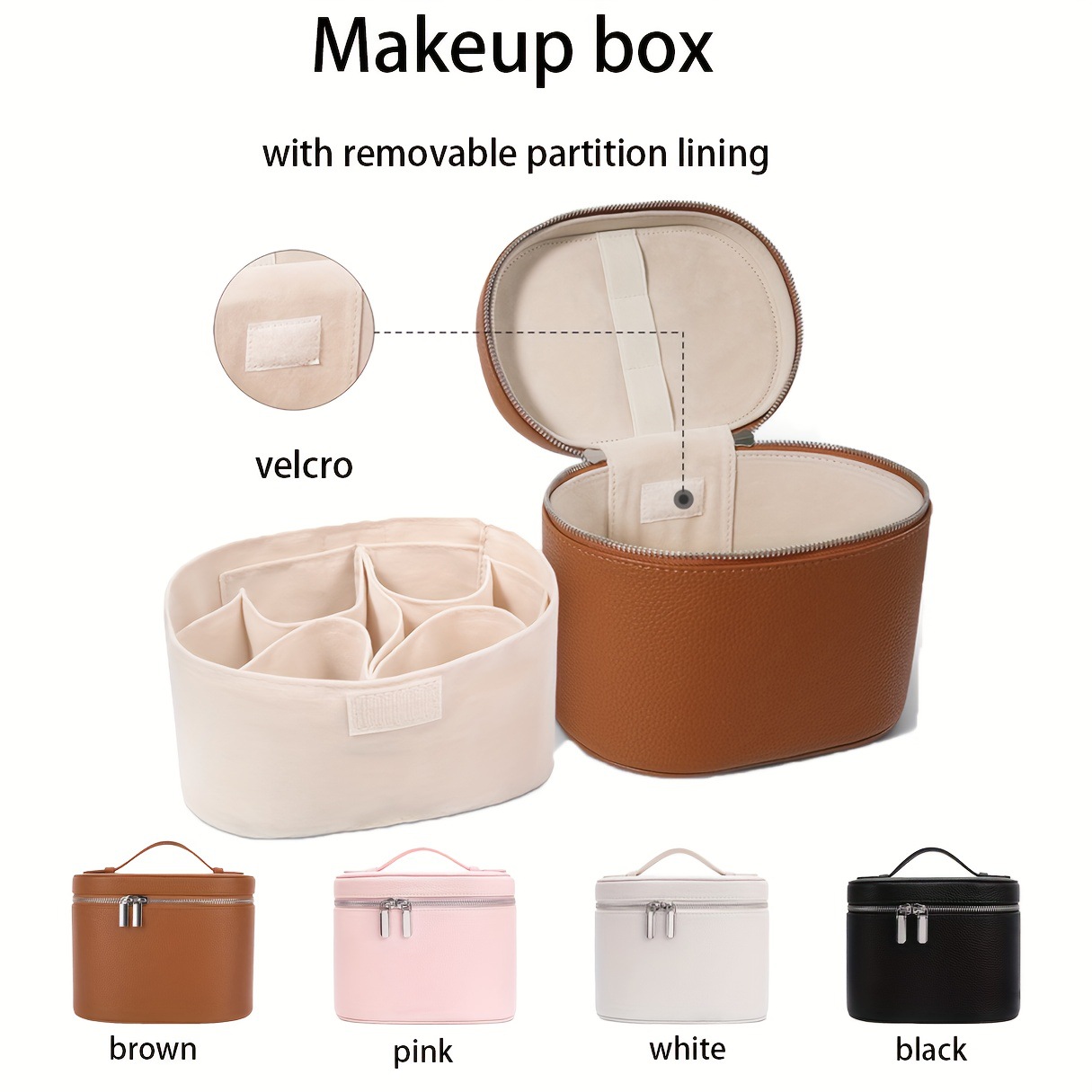 Travel Accessories Leather - Duża kosmetyczka z ekoskóry, przenośny organizer
