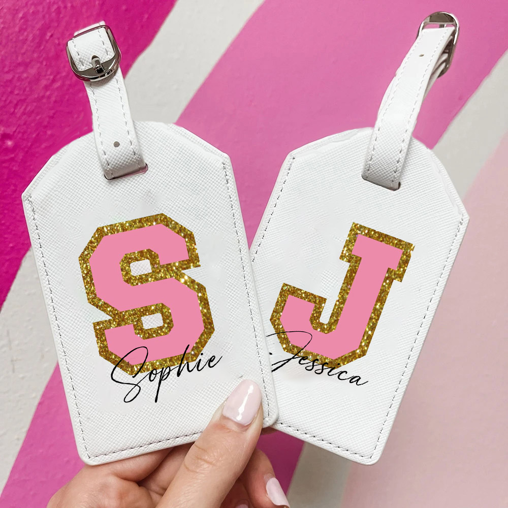 Travel Accessories Gifts For Her - Spersonalizowana przywieszka bagażowa z monogramem Inicjał