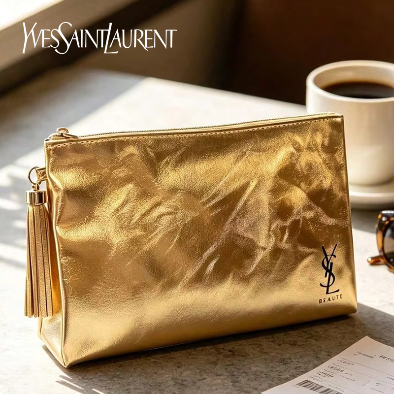 Złota kosmetyczka YSL, przenoś – Travel Accessories Luxury recenzja i cena
